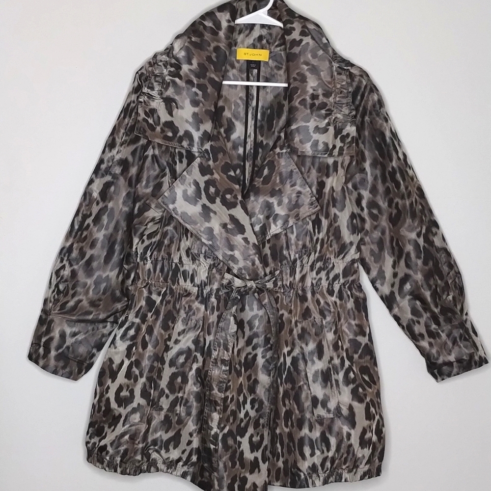 St. John Leopard Trench Large Travel Lightweight